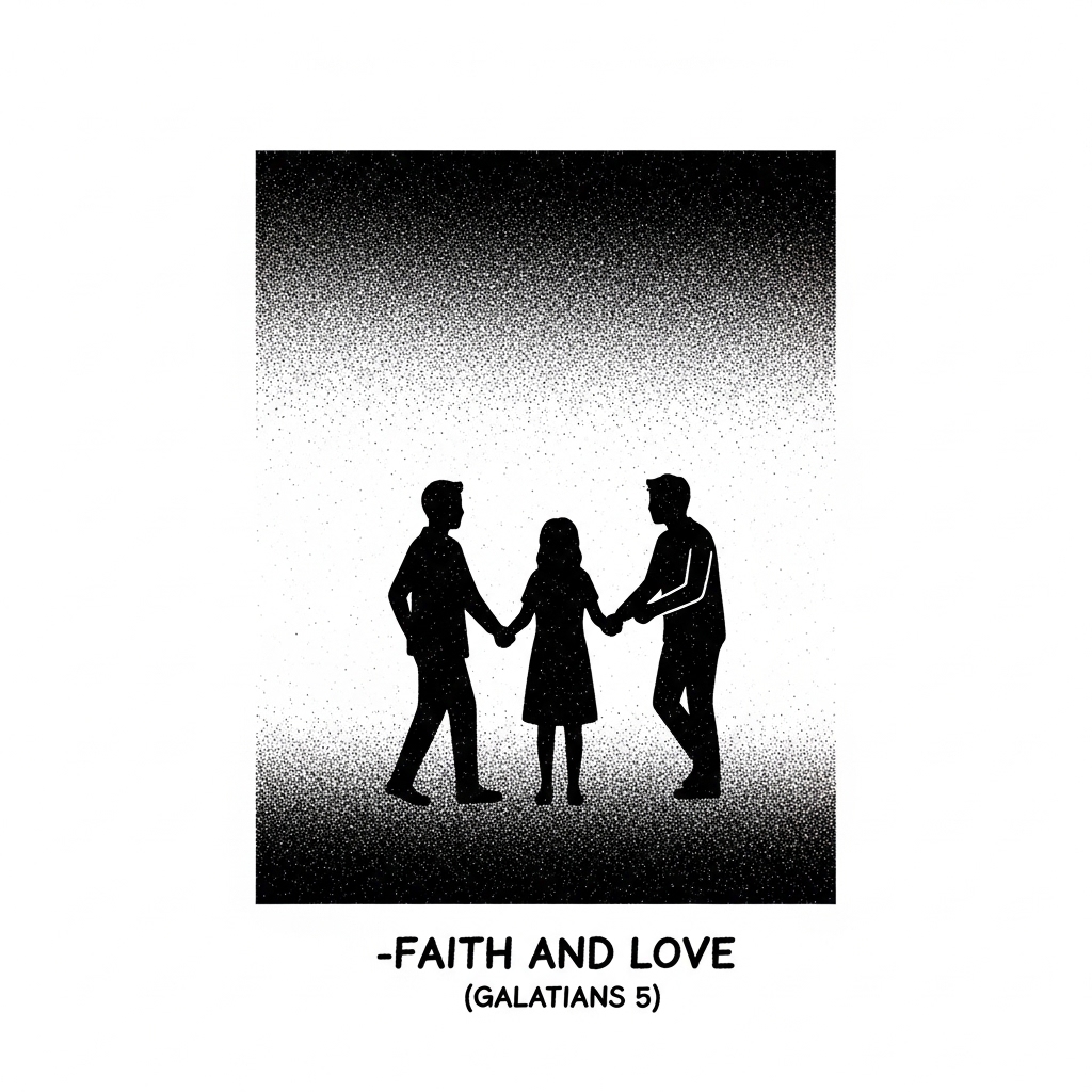 Faith And Love Bible Galatians 5 illustration