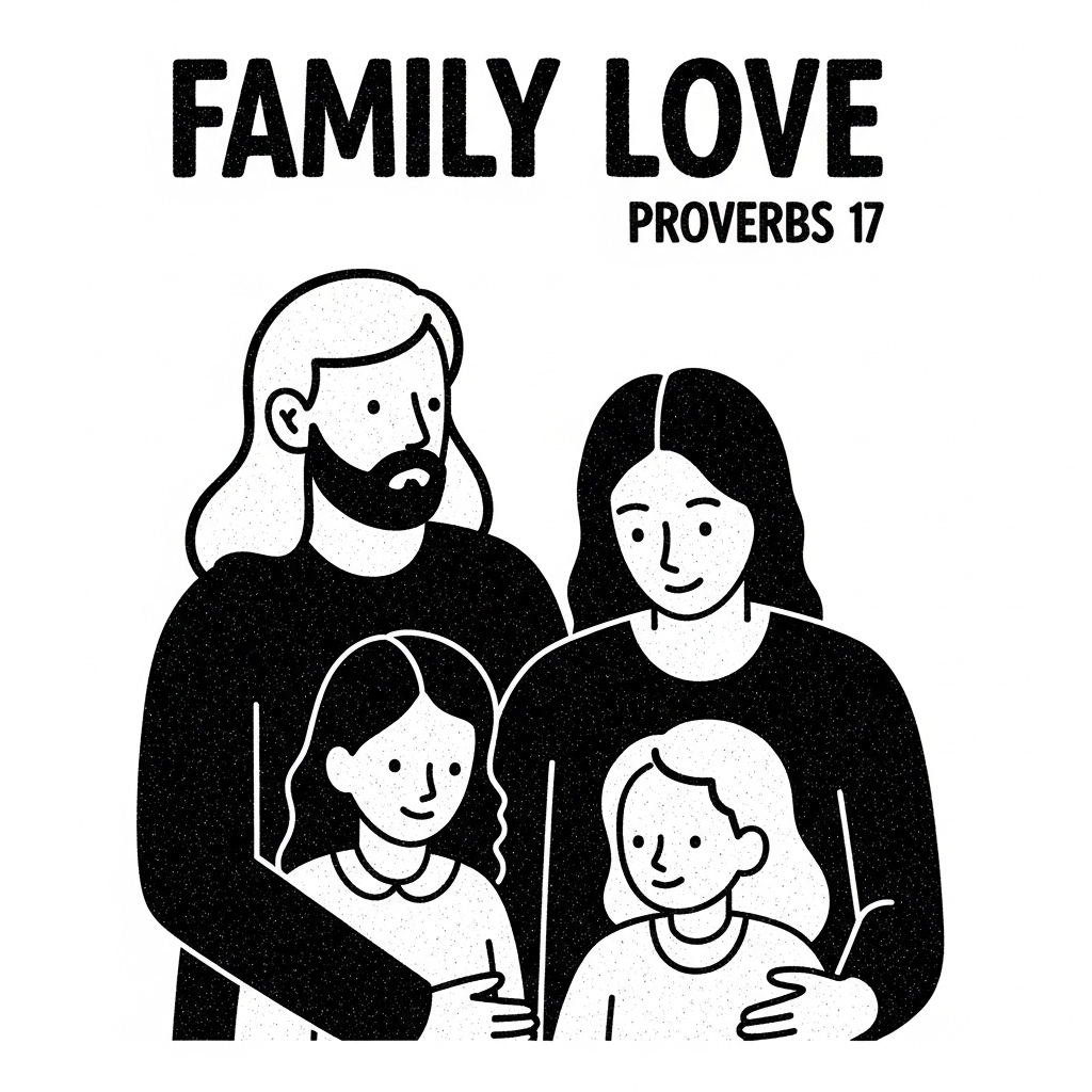Family Love Bible Proverbs 17 illustration
